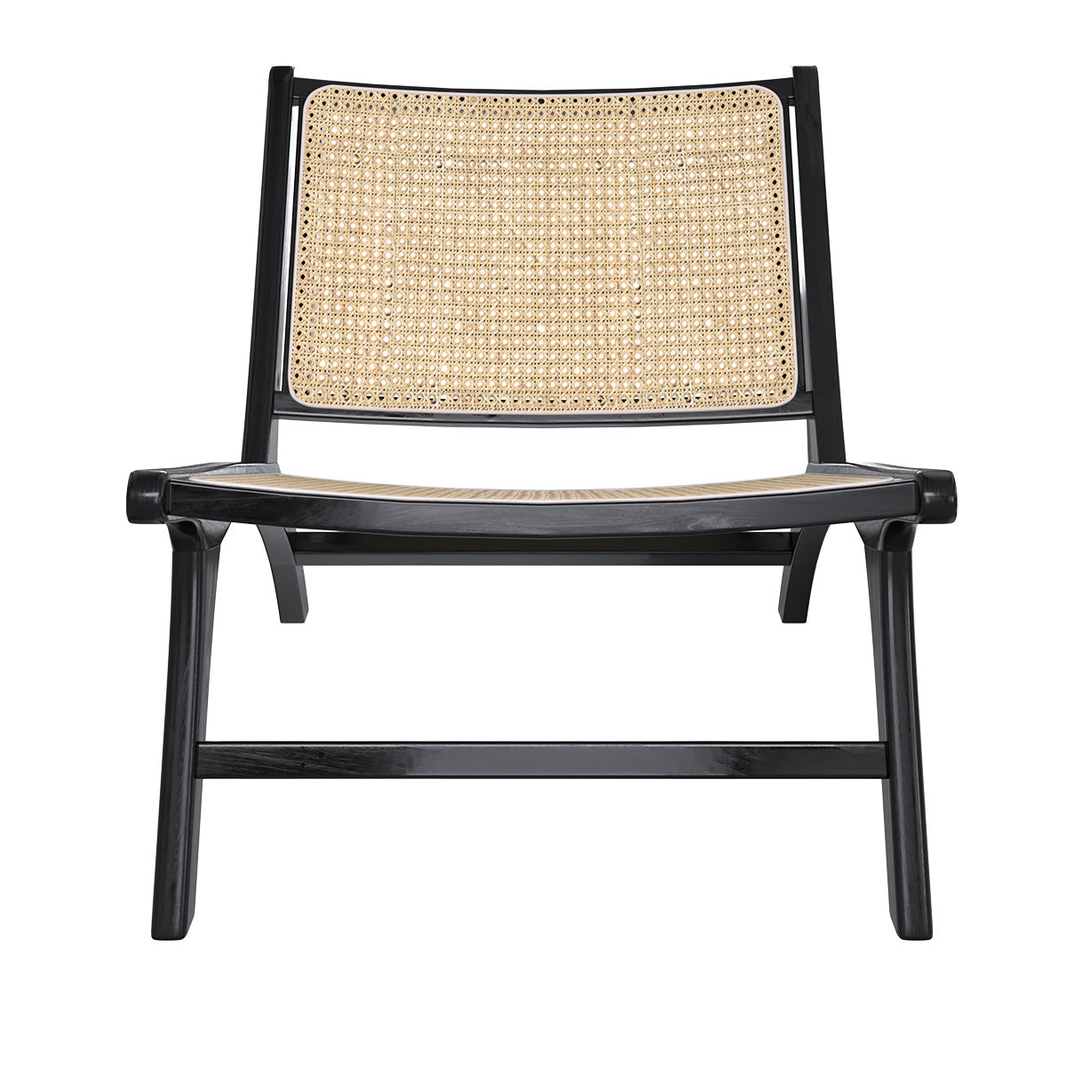 achat fauteuil en teck noir et rotin naturel kilka