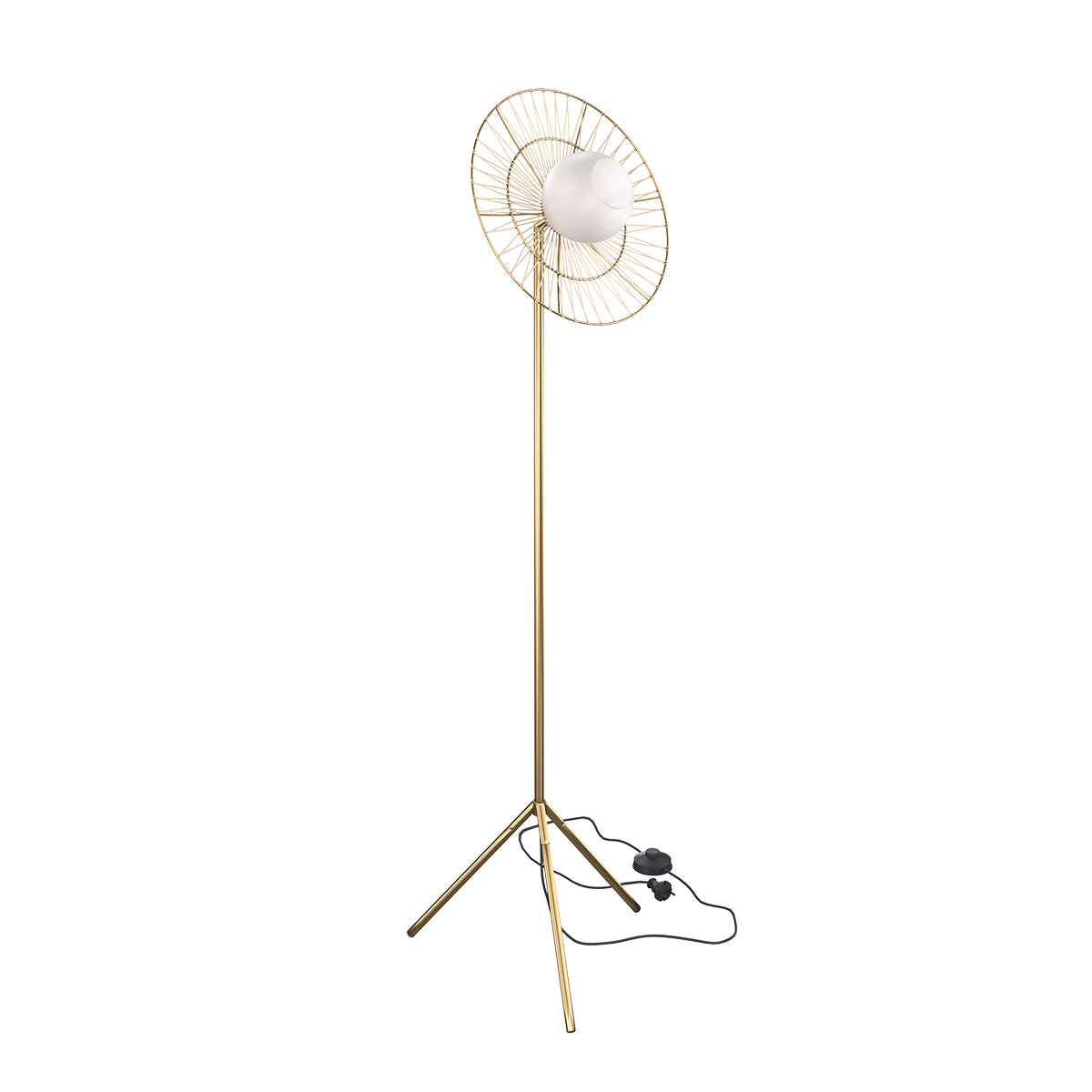 achat lampadaire en metal dore bandia