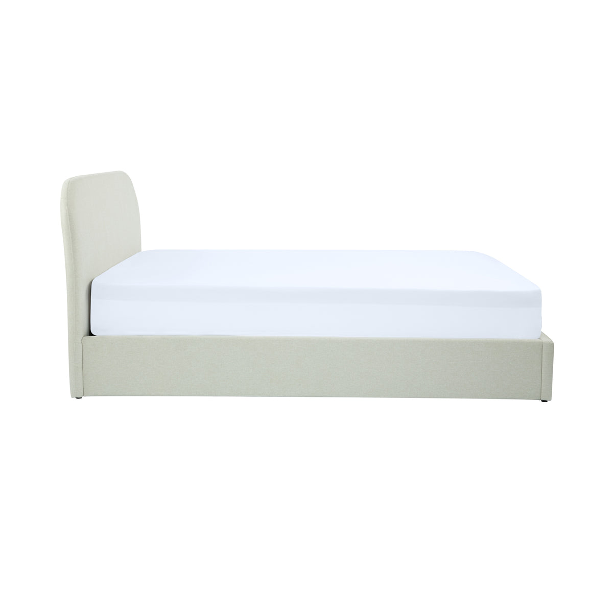 achat lit coffre beige tissu