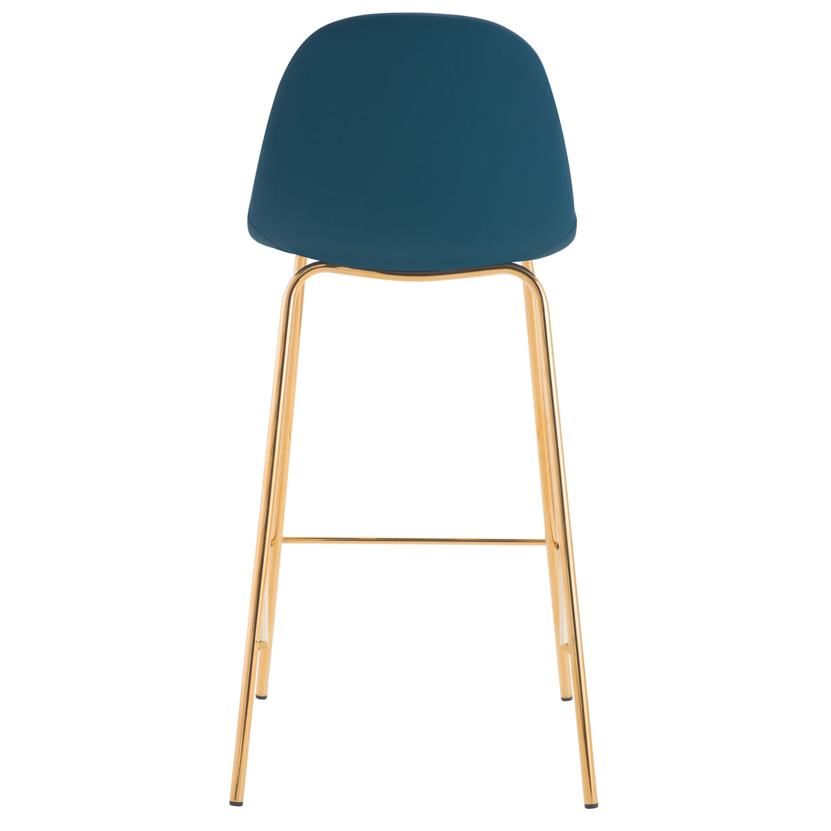 achat tabouret de bar en simili bleu pieds metal dores