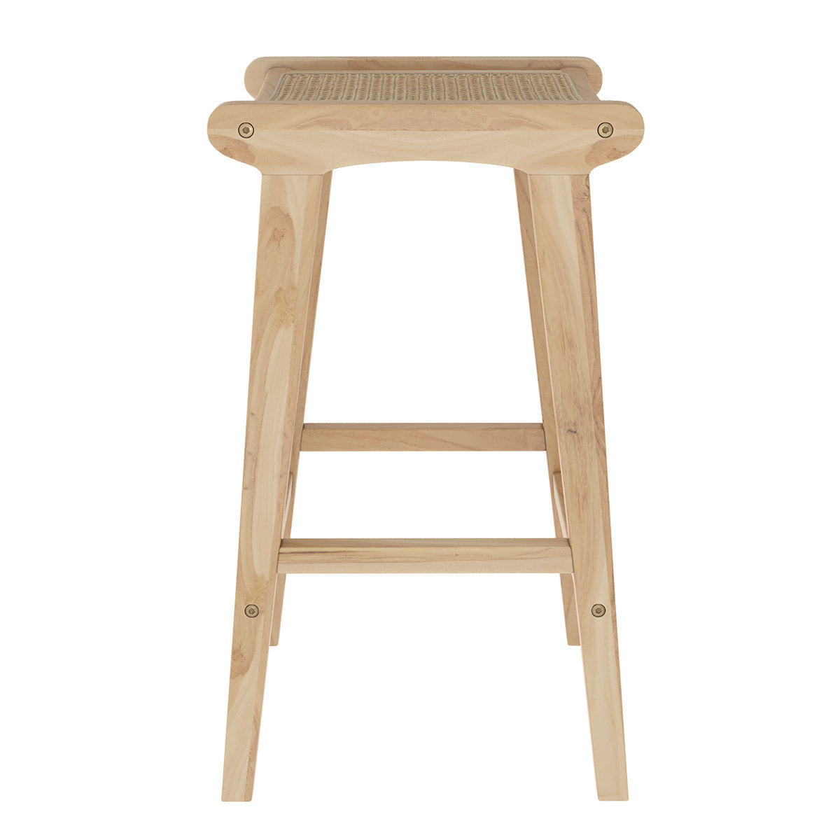 achat tabouret de bar en teck et rotin naturel 65 cm omaha