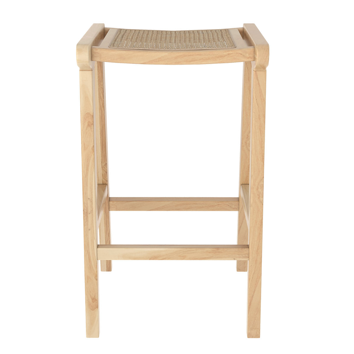 achat tabouret de bar omaha en teck et rotin naturel 65 cm