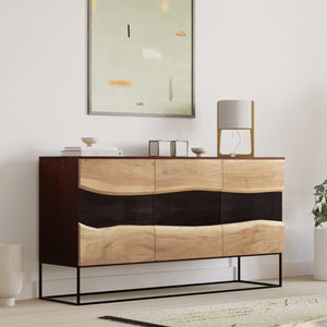 acheter buffet 3 portes en bois d accacia alabama