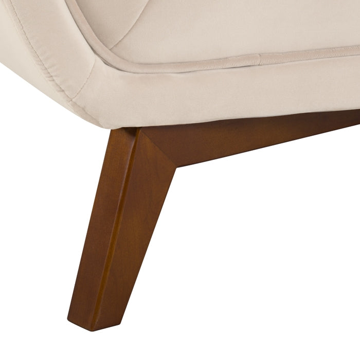 acheter canape 2 places beige pieds bois fonce