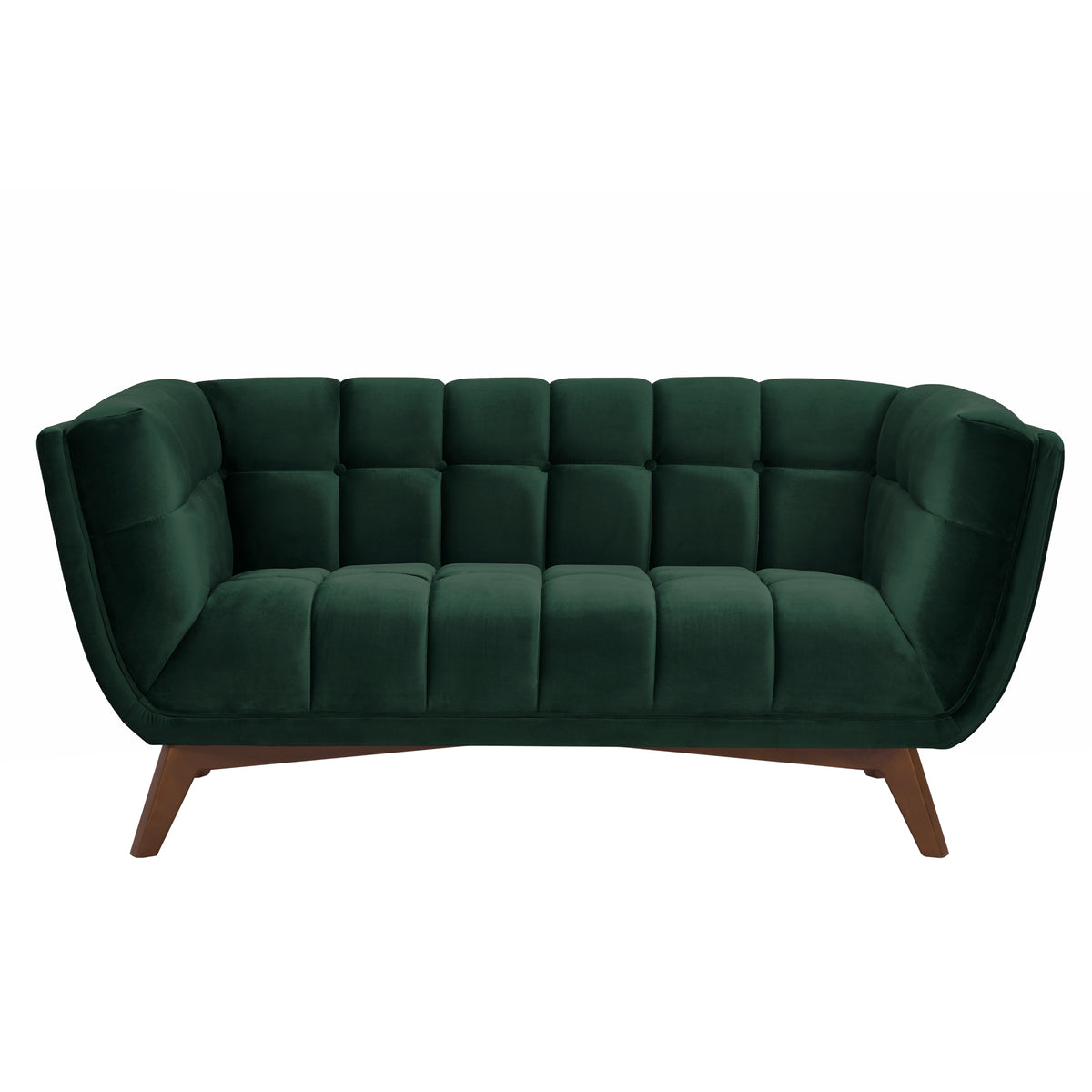 acheter canape 2 places vert fonce pieds bois