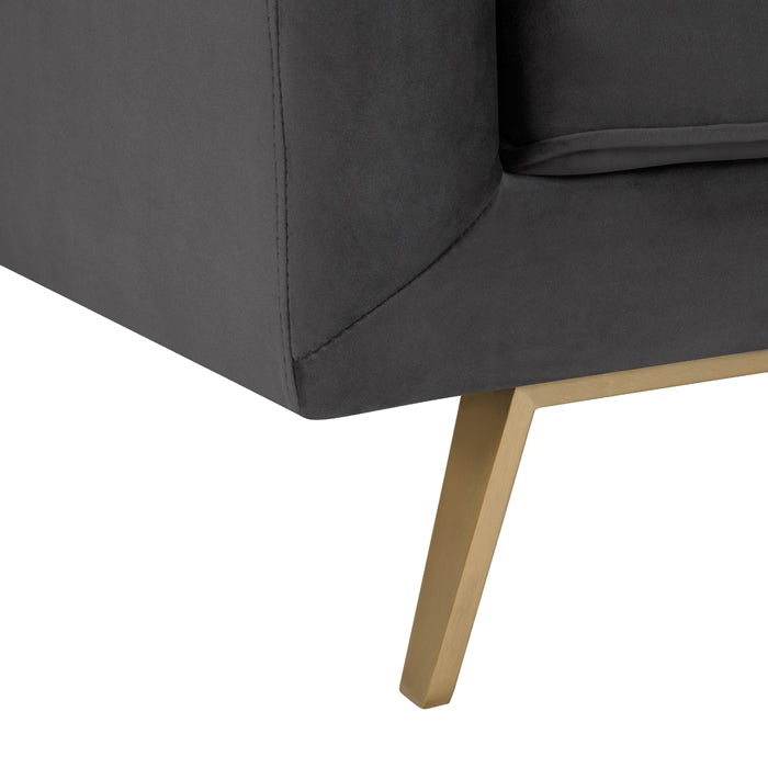 acheter canape gris fonce et pieds dore