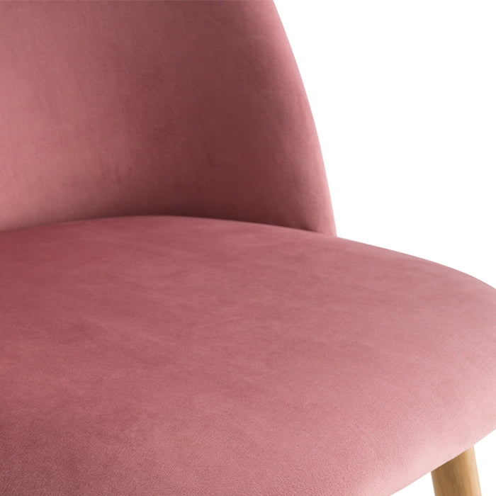acheter chaise confort en velours rose pied metal