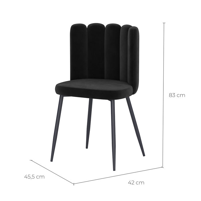 acheter chaise confortable en velours noir