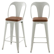 Acheter chaise de bar blanche et marron – Maison Pavane