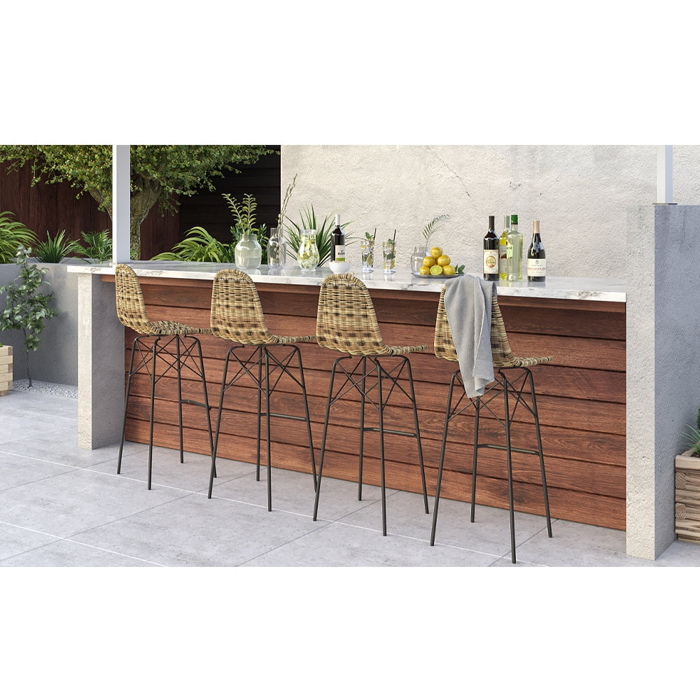acheter chaise de bar en resine naturelle beige