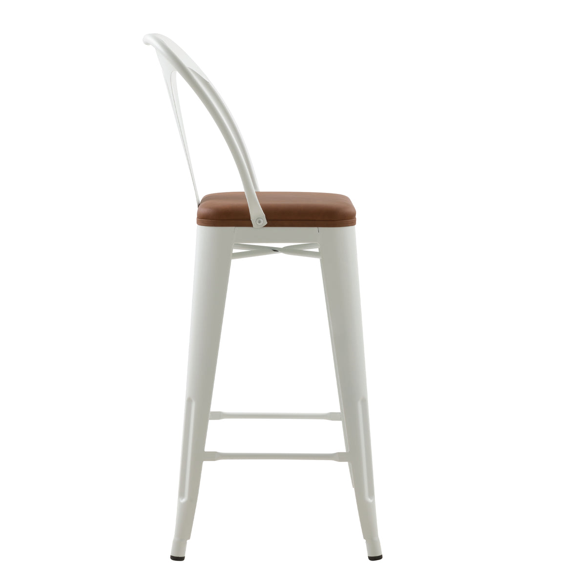 Acheter chaise de bar lot de 2 blanche et assise marron – Maison Pavane