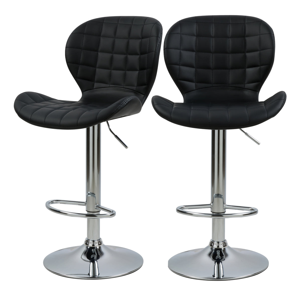 acheter chaise de bar noire en cuir synthetique lot de 2