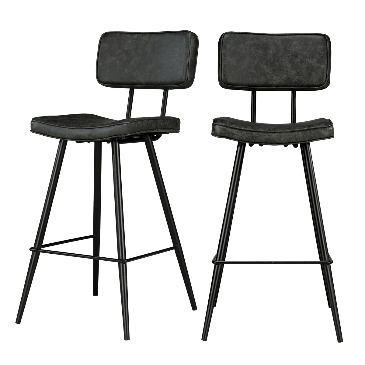 acheter chaise de bar noire en cuir synthetique