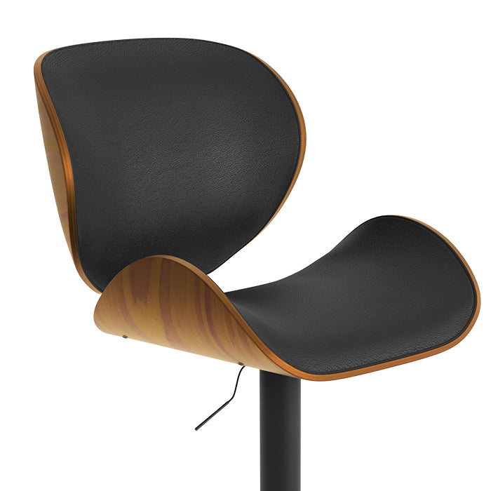 acheter chaise de bar noire pivotante rembouree en pu avec hauteur reglable
