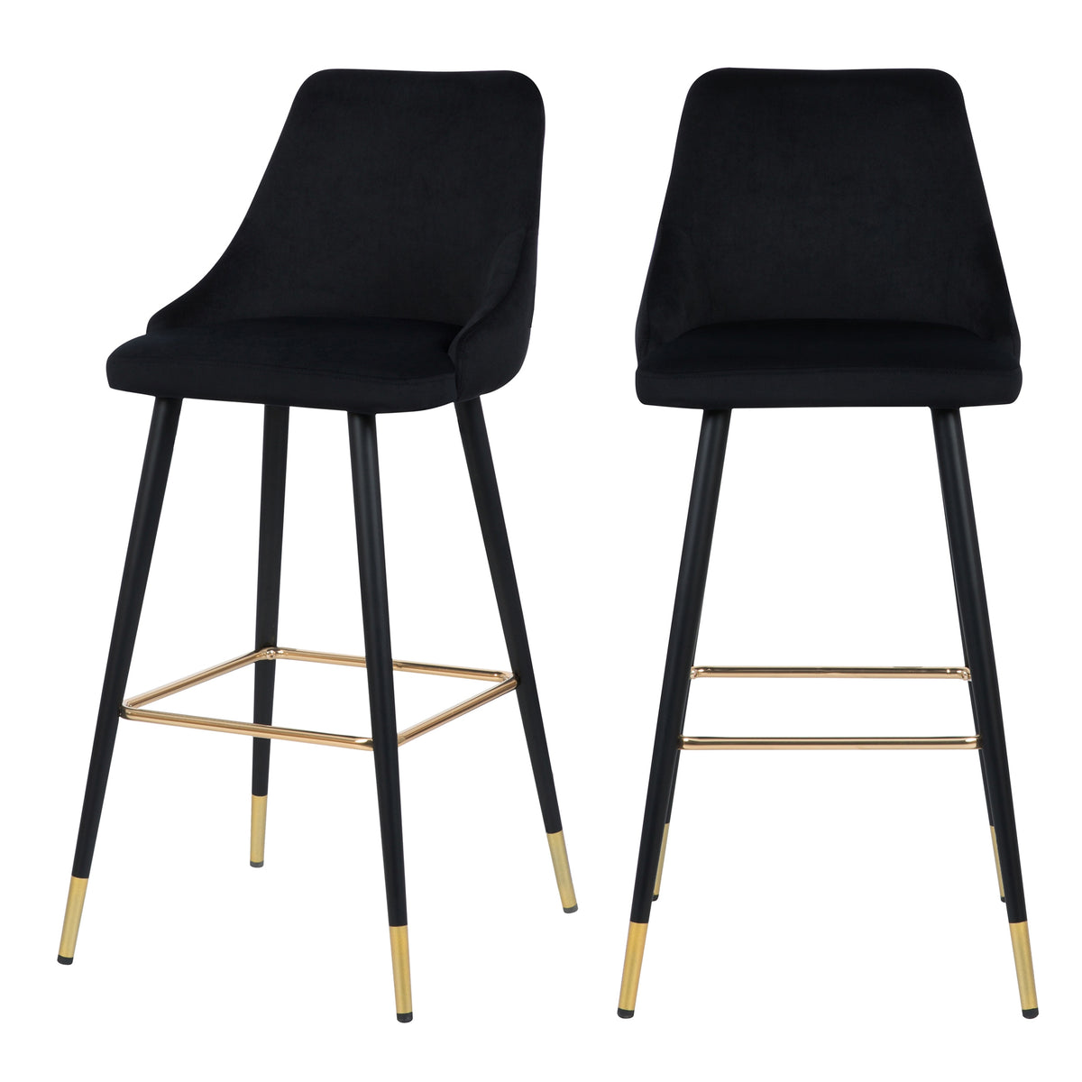 acheter chaise de bar noire velours lot de 2