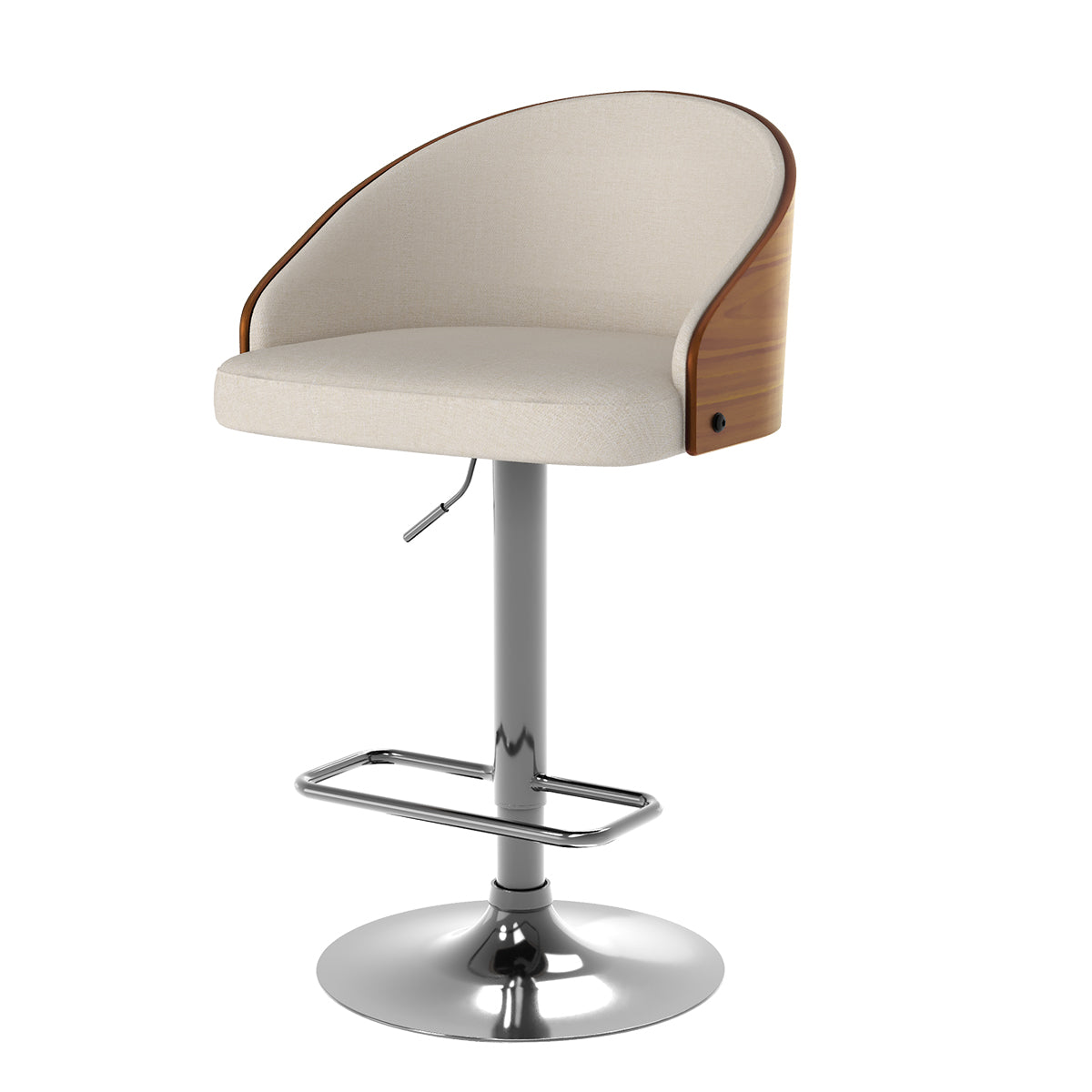 acheter chaise de bar pivotante beige et bois
