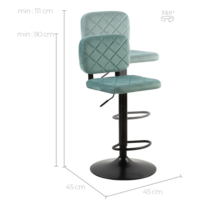 acheter chaise de bar pivotante reglable verte