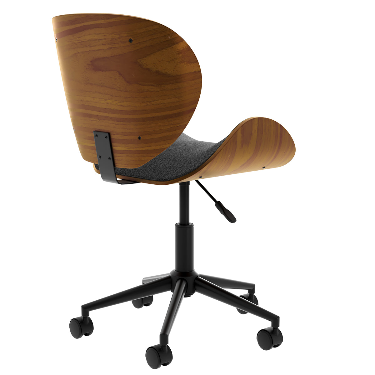 acheter chaise de bureau noire rembourr_e pivotante en pu hauteur assise reglable