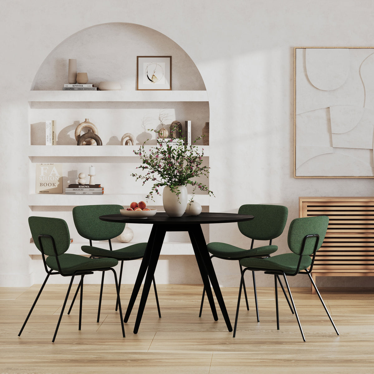 Acheter chaise en tissu vert foncé lot de 2 – Maison Pavane