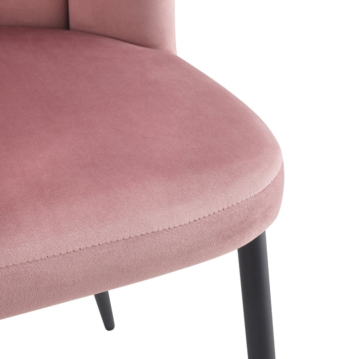 acheter chaise en velours lot de 2 rose
