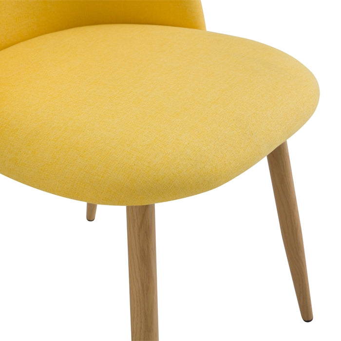 acheter chaise jaune en tissu lot de 2