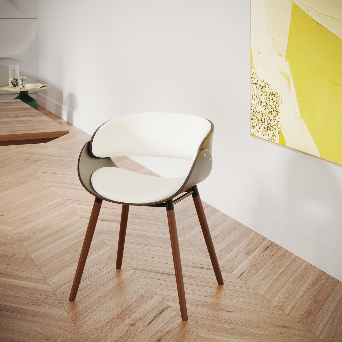 acheter chaise polo blanc et pieds laque