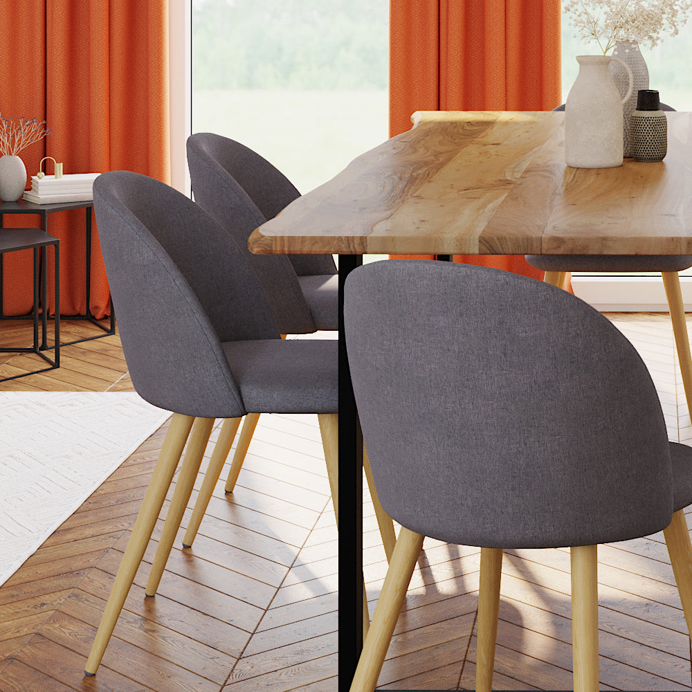acheter chaise tissu gris fonce
