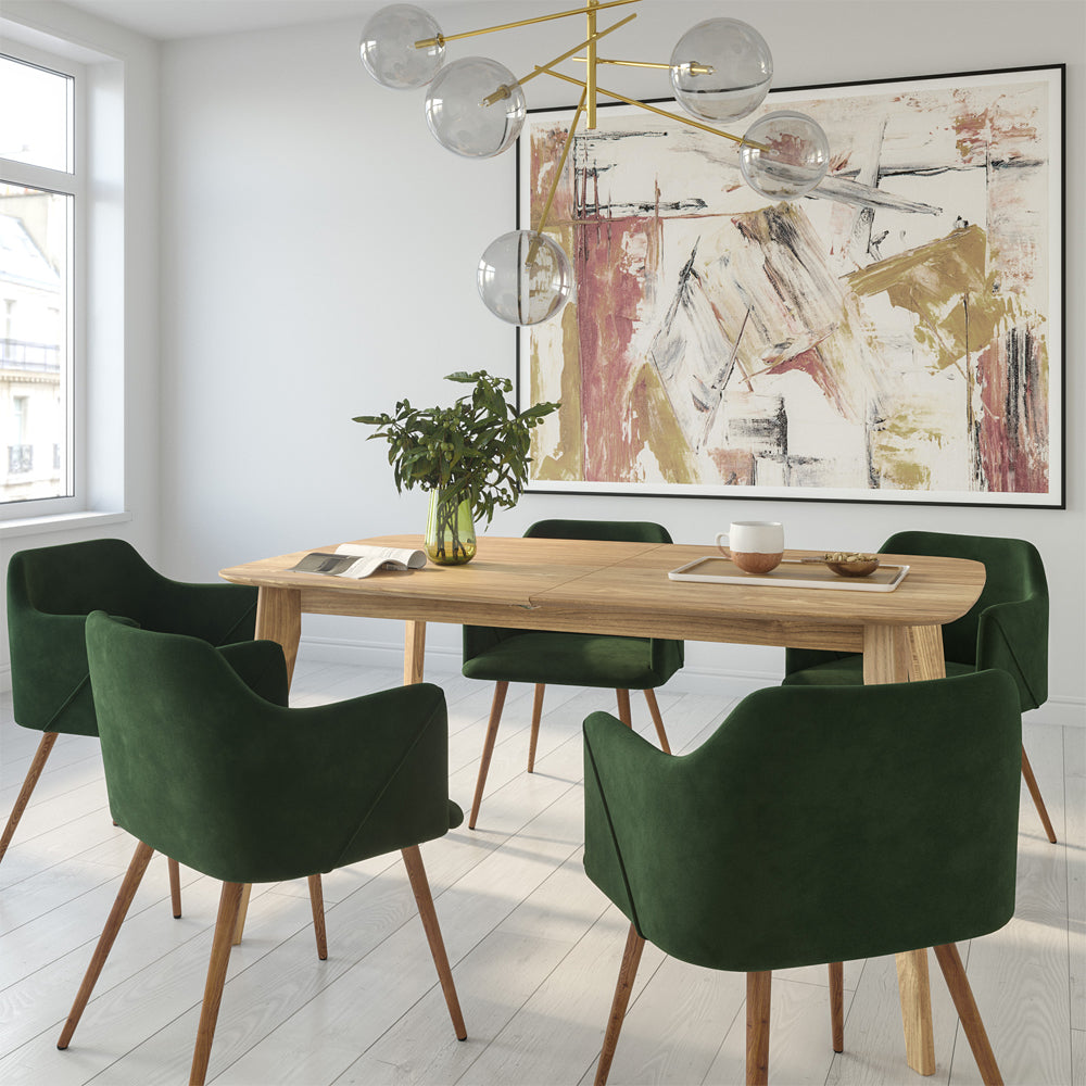acheter chaise velours vert design avec accoudoirs