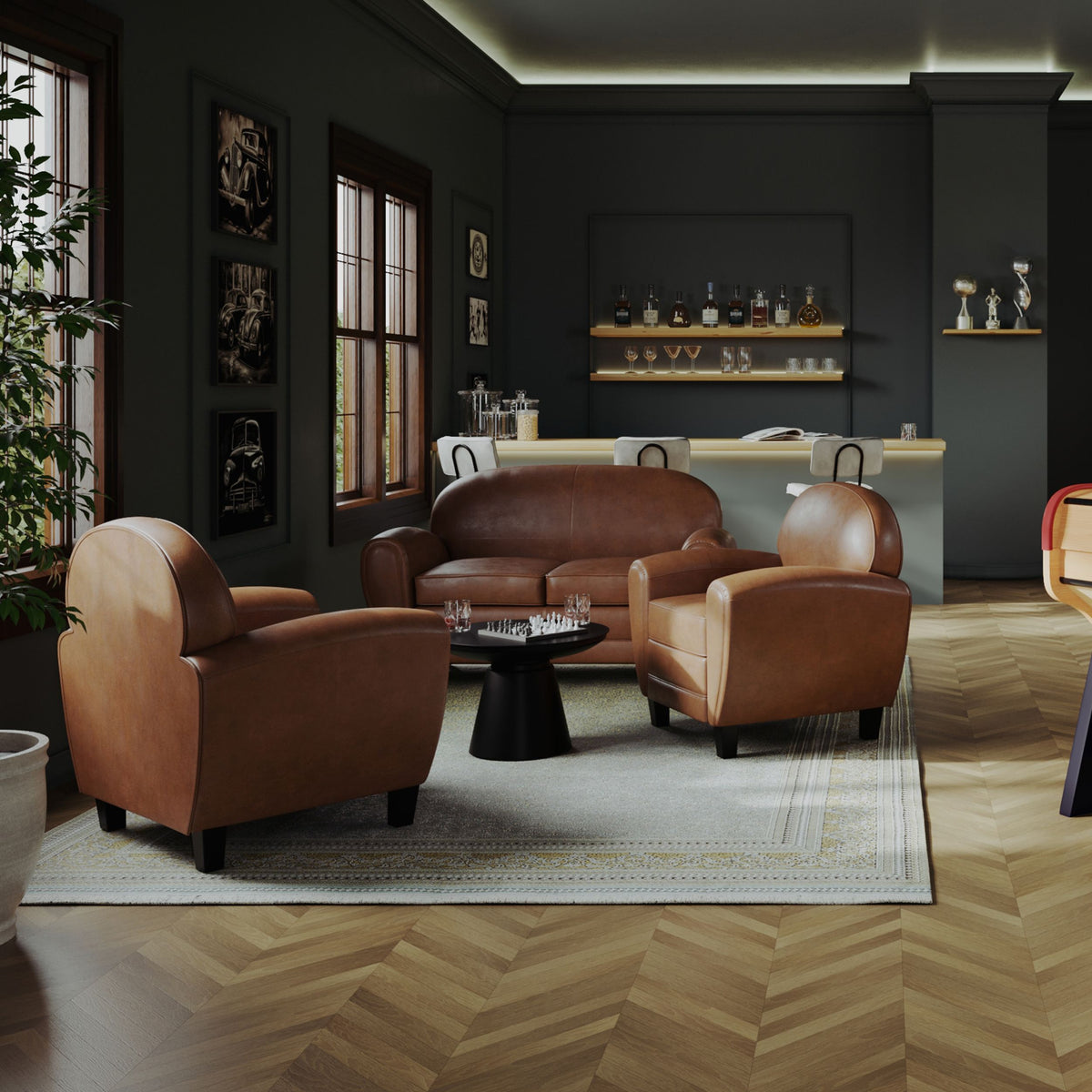 acheter club fauteuil cuir camel
