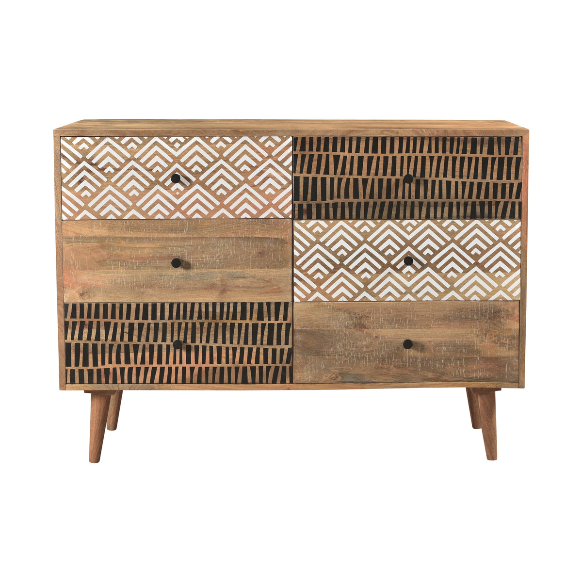 acheter commode bois brut 6 tiroirs