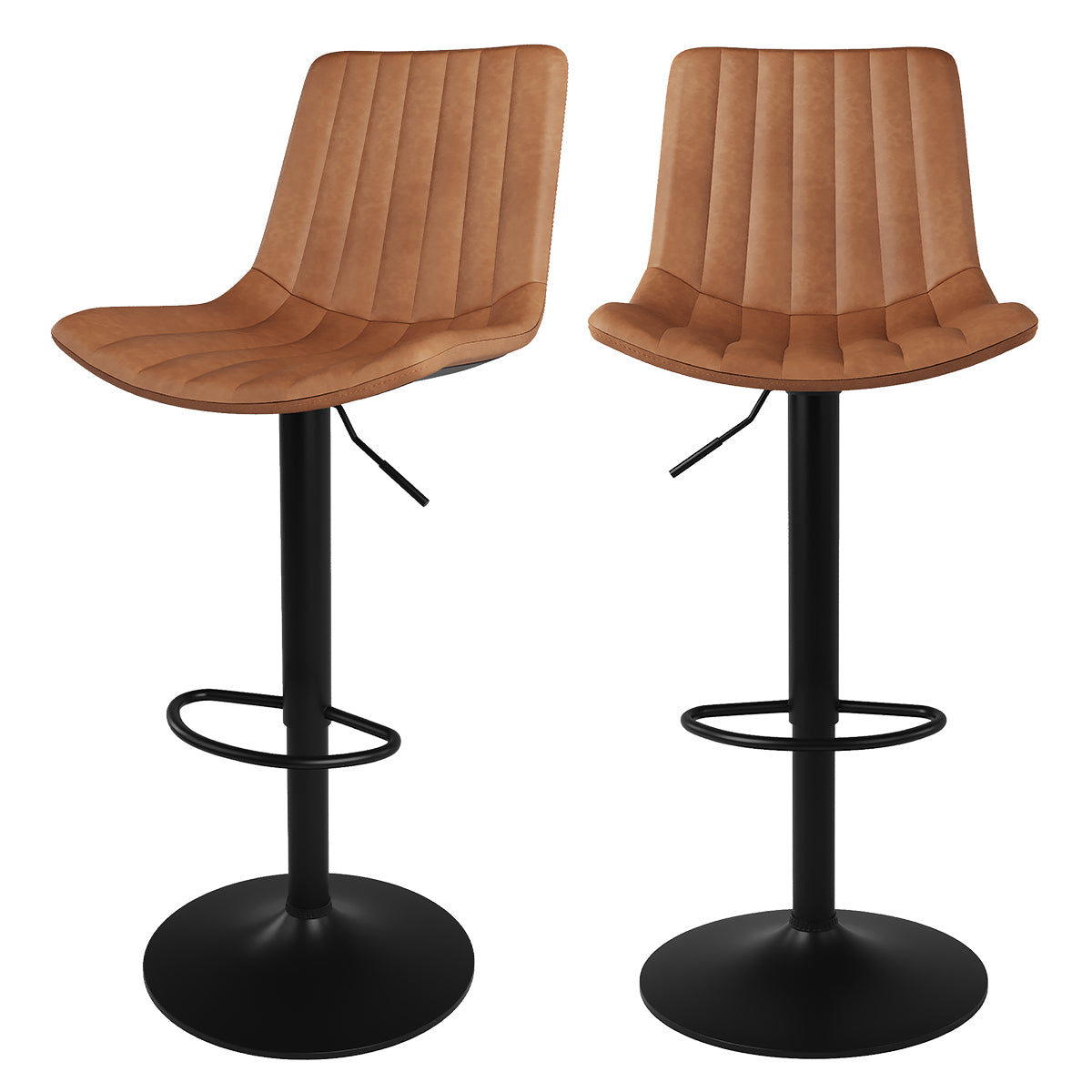 acheter des chaise de bar camel en cuir synthetique et metal noir lot 2 killi