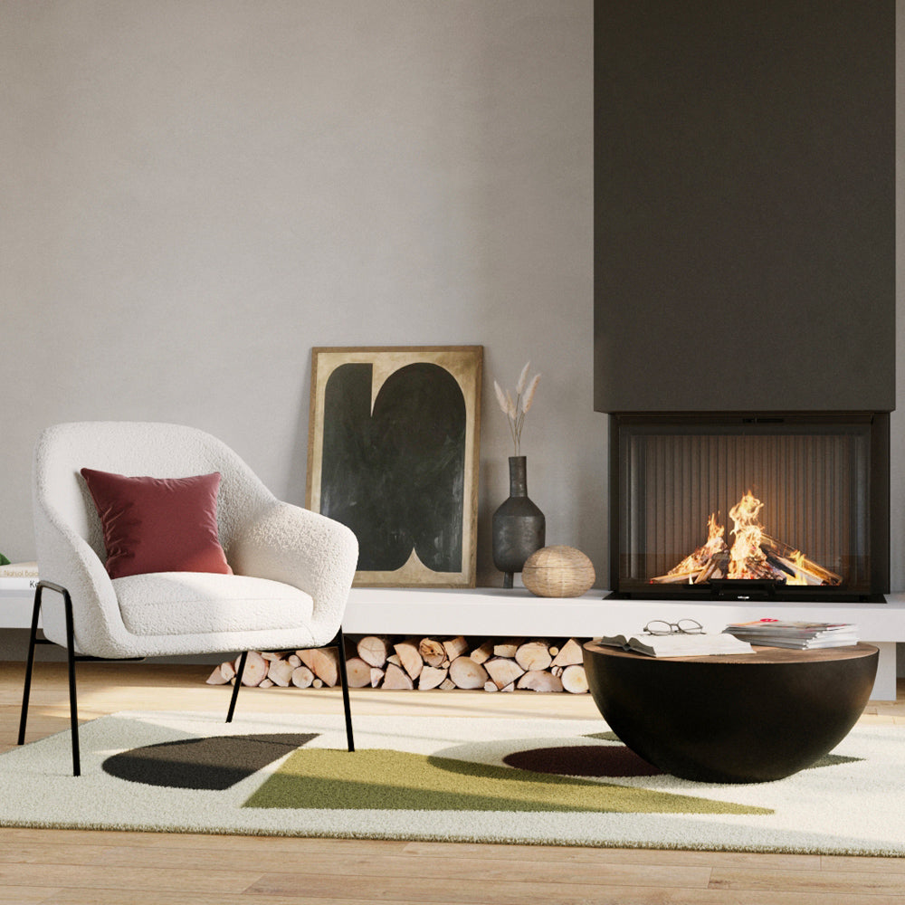 Acheter fauteuil blanc laine bouclée – Maison Pavane