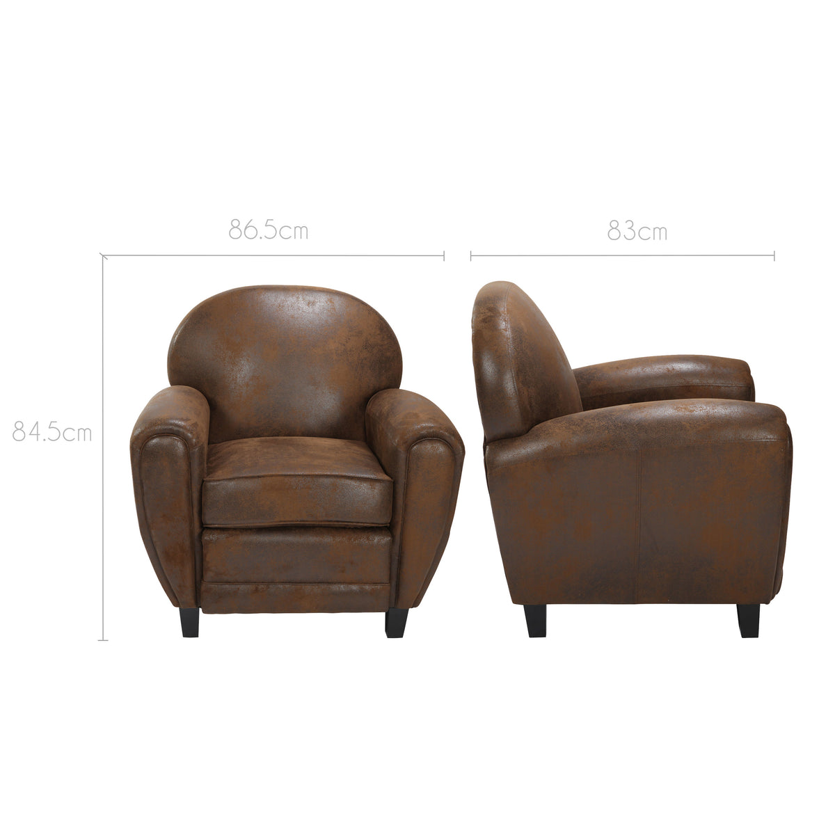 acheter fauteuil club confort marron