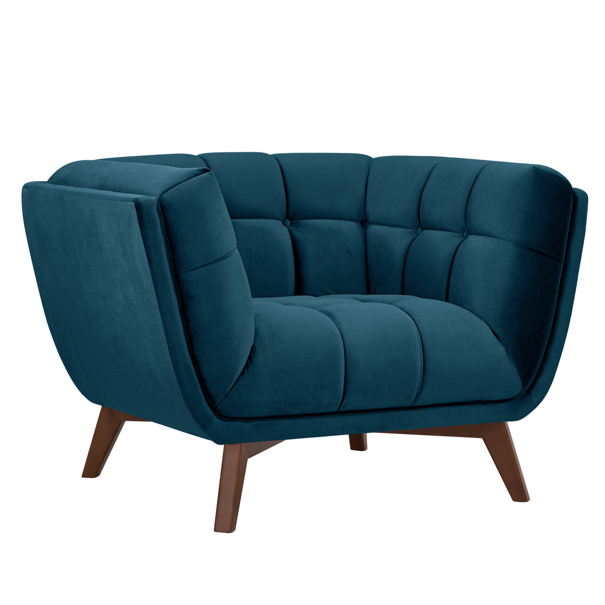 acheter fauteuil confortable en velours bleu