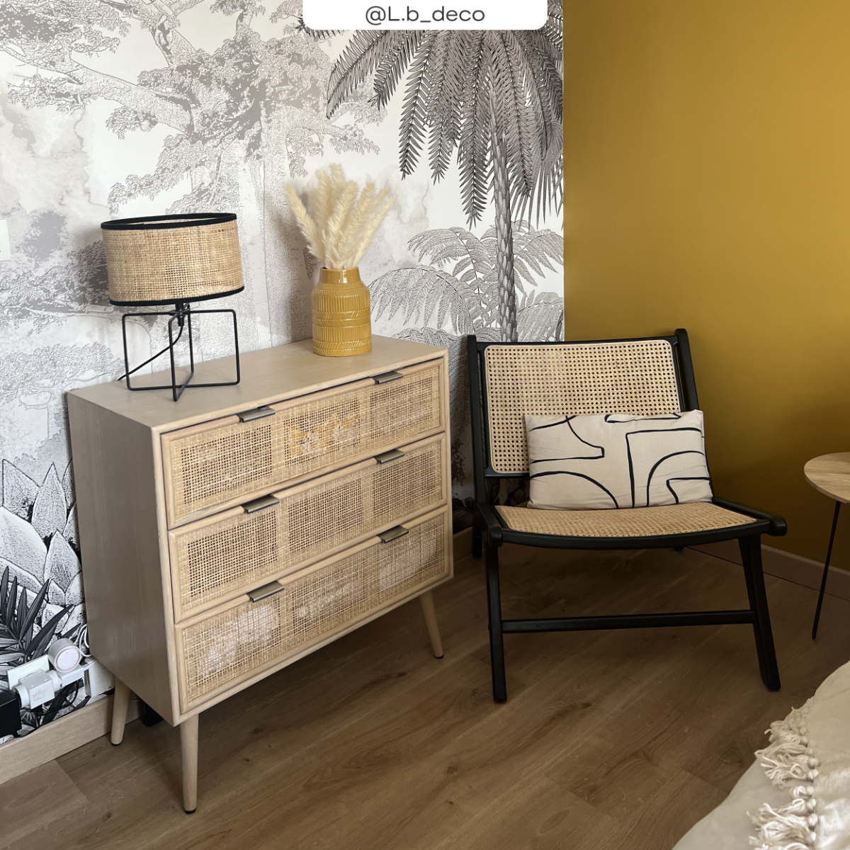 acheter fauteuil en rotin et bois noir confortable