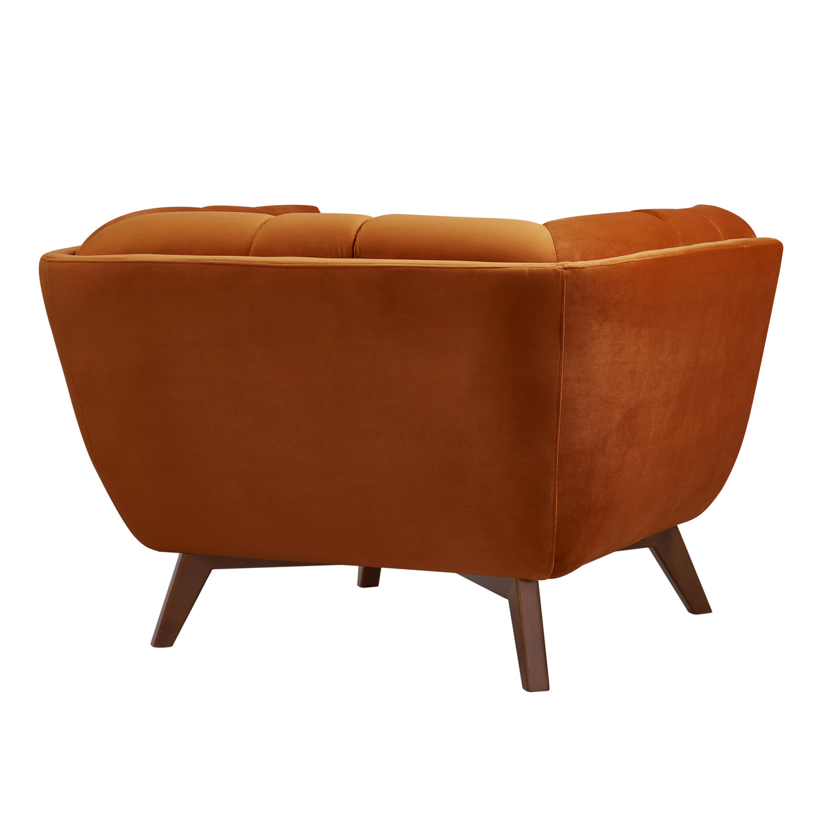 acheter fauteuil orange velours assise large