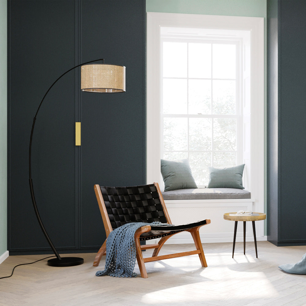acheter fauteuil teck cuir tresse noir