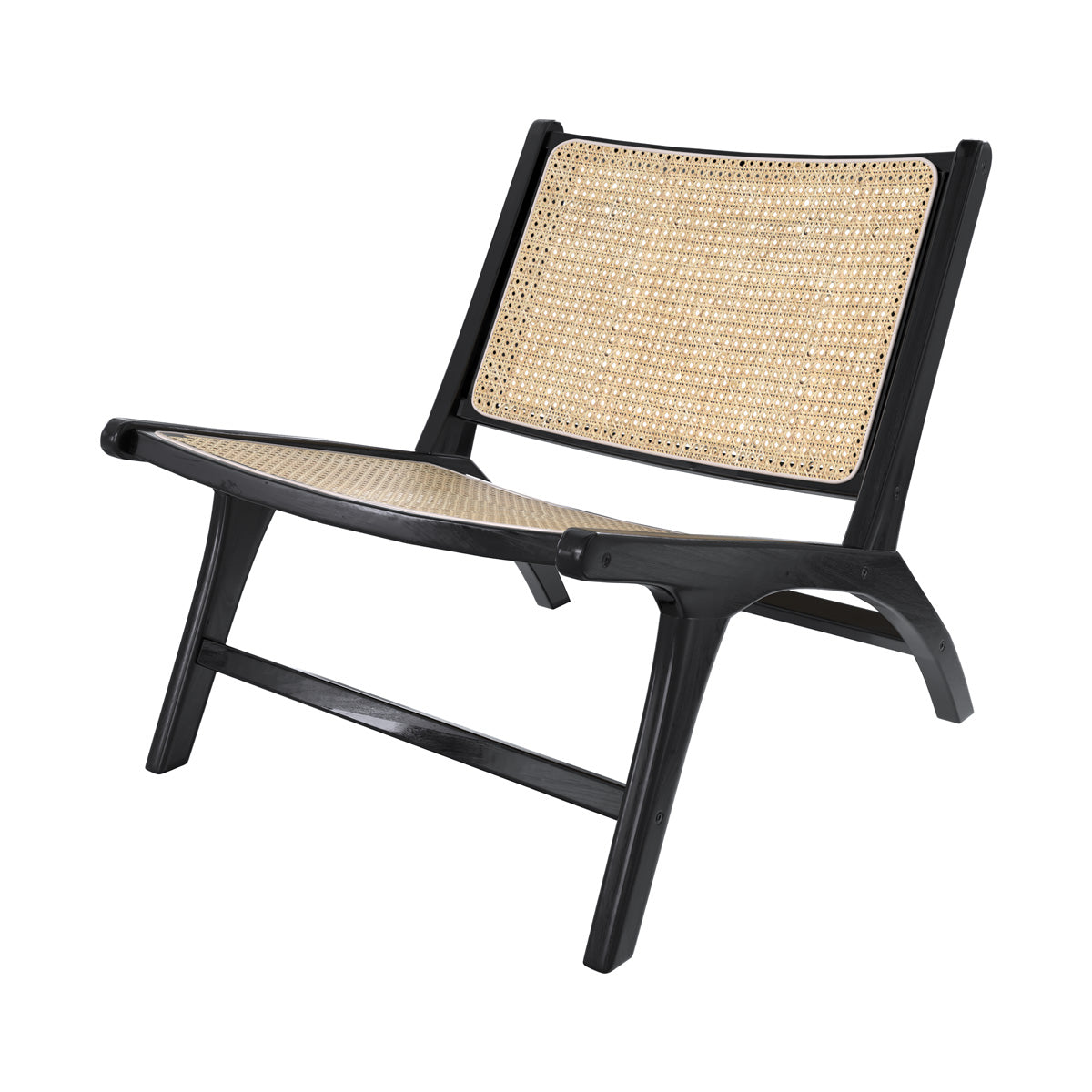acheter fauteuil teck noir et rotin naturel kilka
