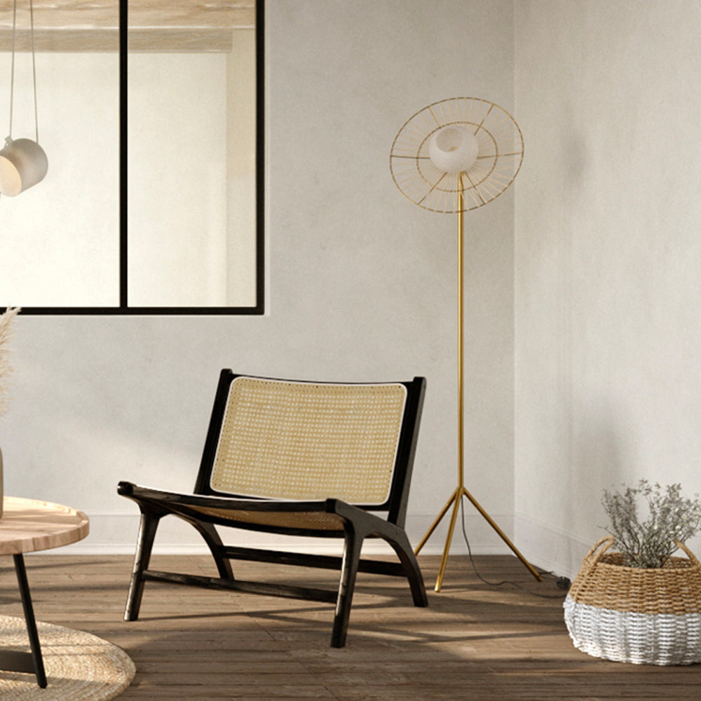 acheter lampadaire en metal dore