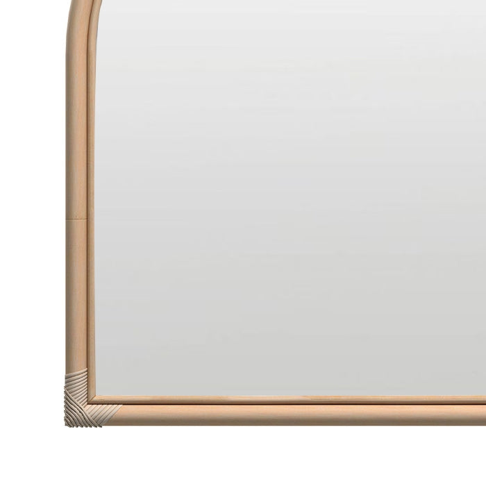 acheter miroir demi oval en rotin