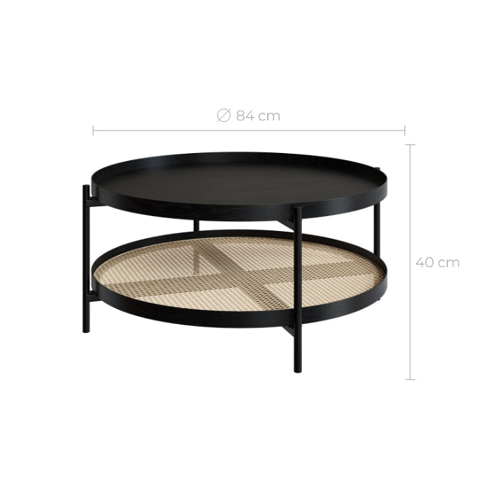 acheter table basse en cannage et bois de mindi
