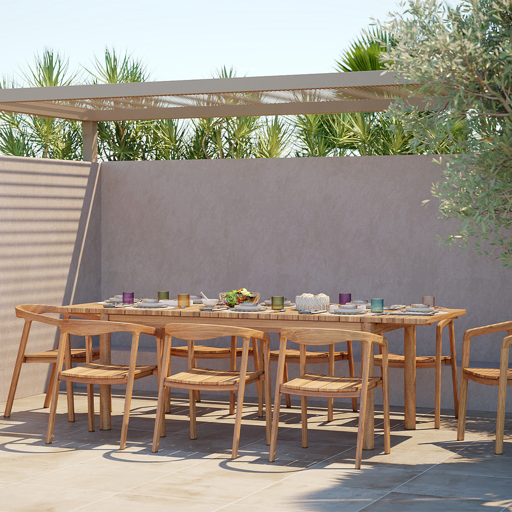 acheter table extensible 180 245 cm en bois de teck