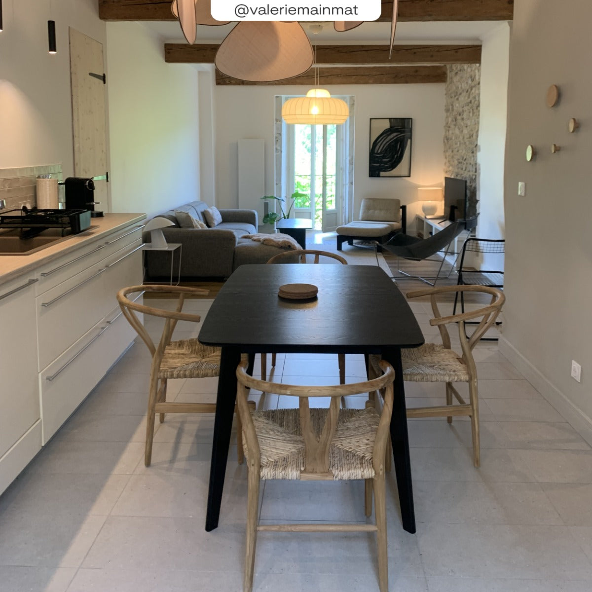 acheter table extensible en bois noir 150 180 cm