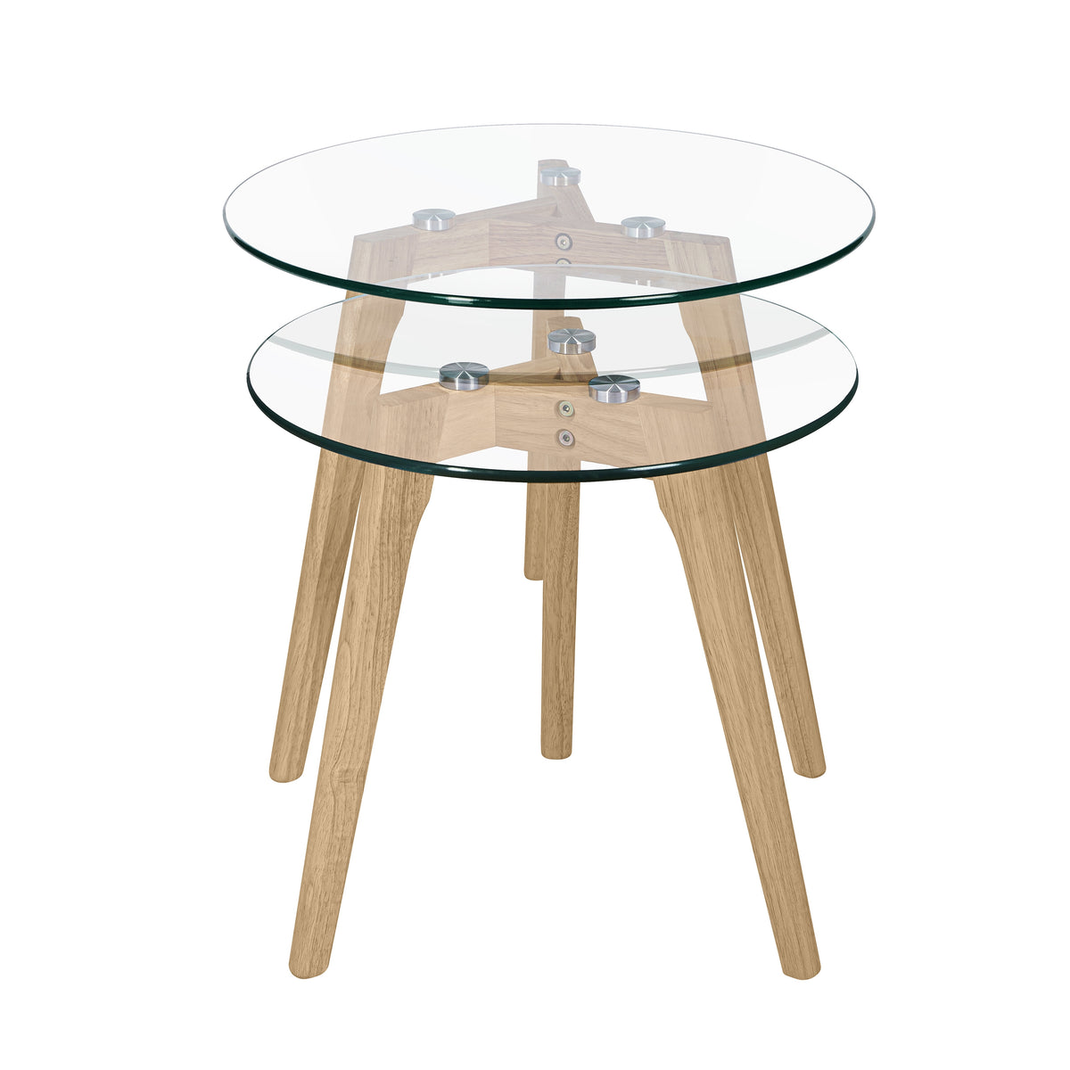acheter table lot de 2 bois et verre