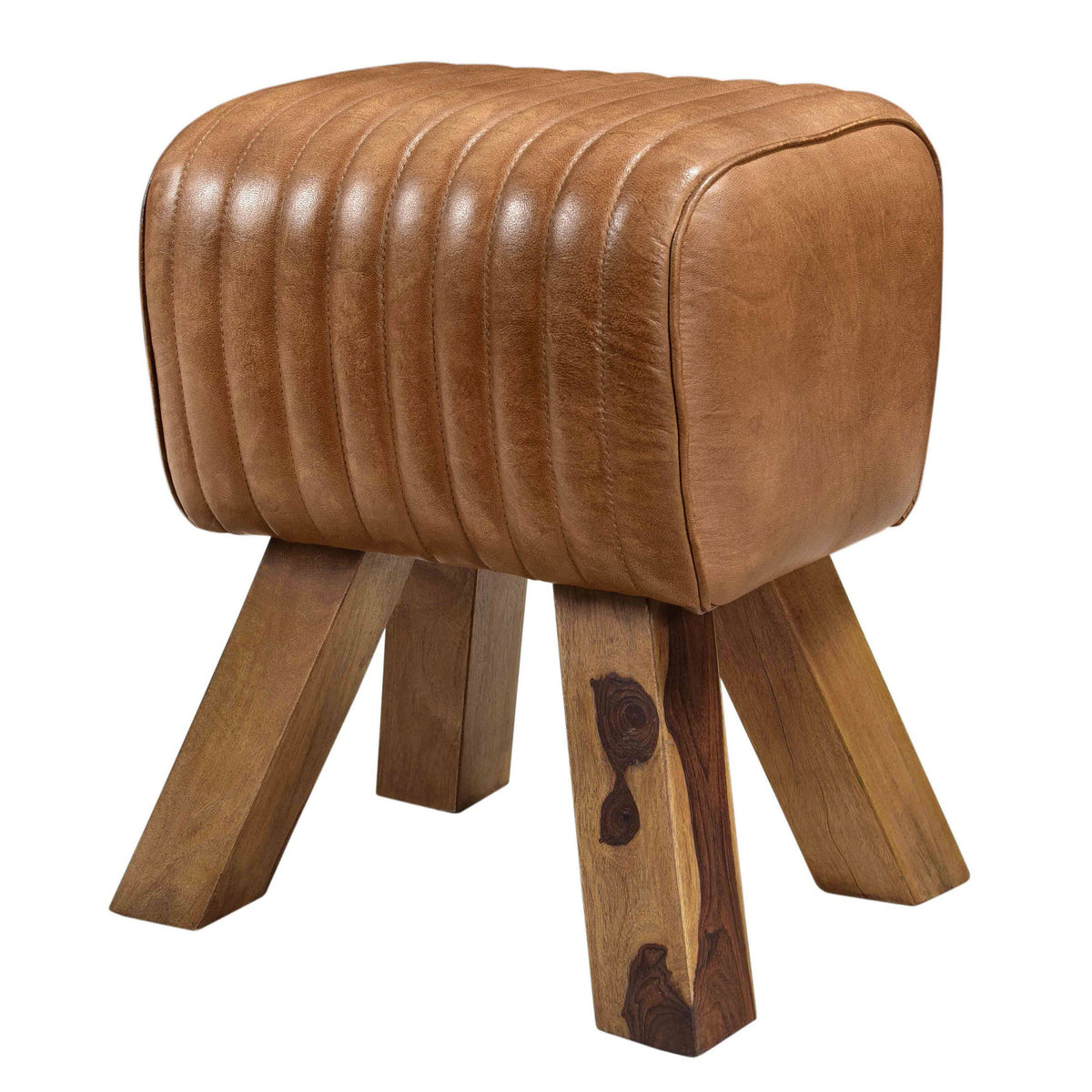 acheter tabouret cuir marron