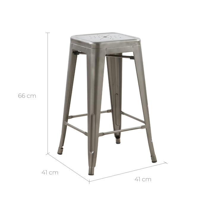 acquistare sgabello da bar grigio metallico industriale