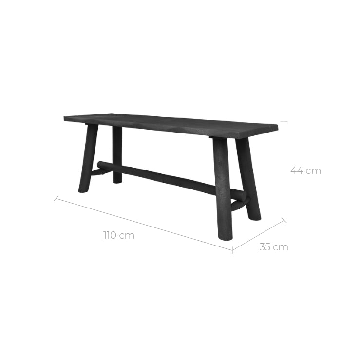 acheter un banc noir toxis 110 cm deux places bois de manguier