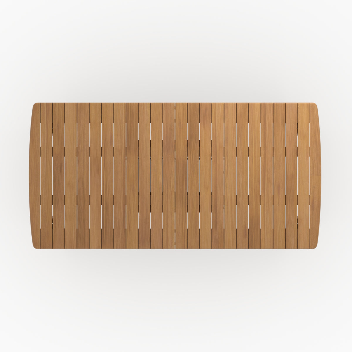 Alona table jardin acacia huilé extensible plateau lattes vue dessus
