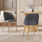 Ambiance 2 chaises bleu marine jean pieds marron clair – Maison Pavane