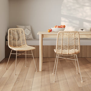 Ambiance 2 chaises Tamara rotin beige clair – Maison Pavane